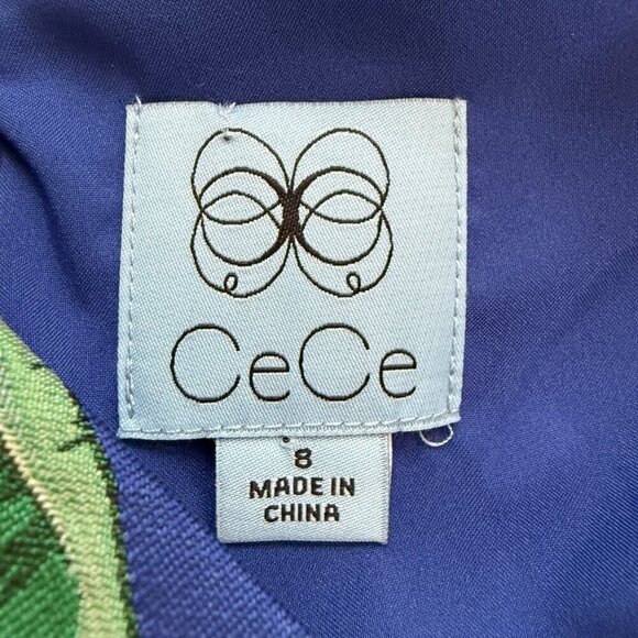 CeCe Havana Fiesta Jacquard Tropical Floral Print Mini Dress Womens 8 Sleeveless - Picture 12 of 14